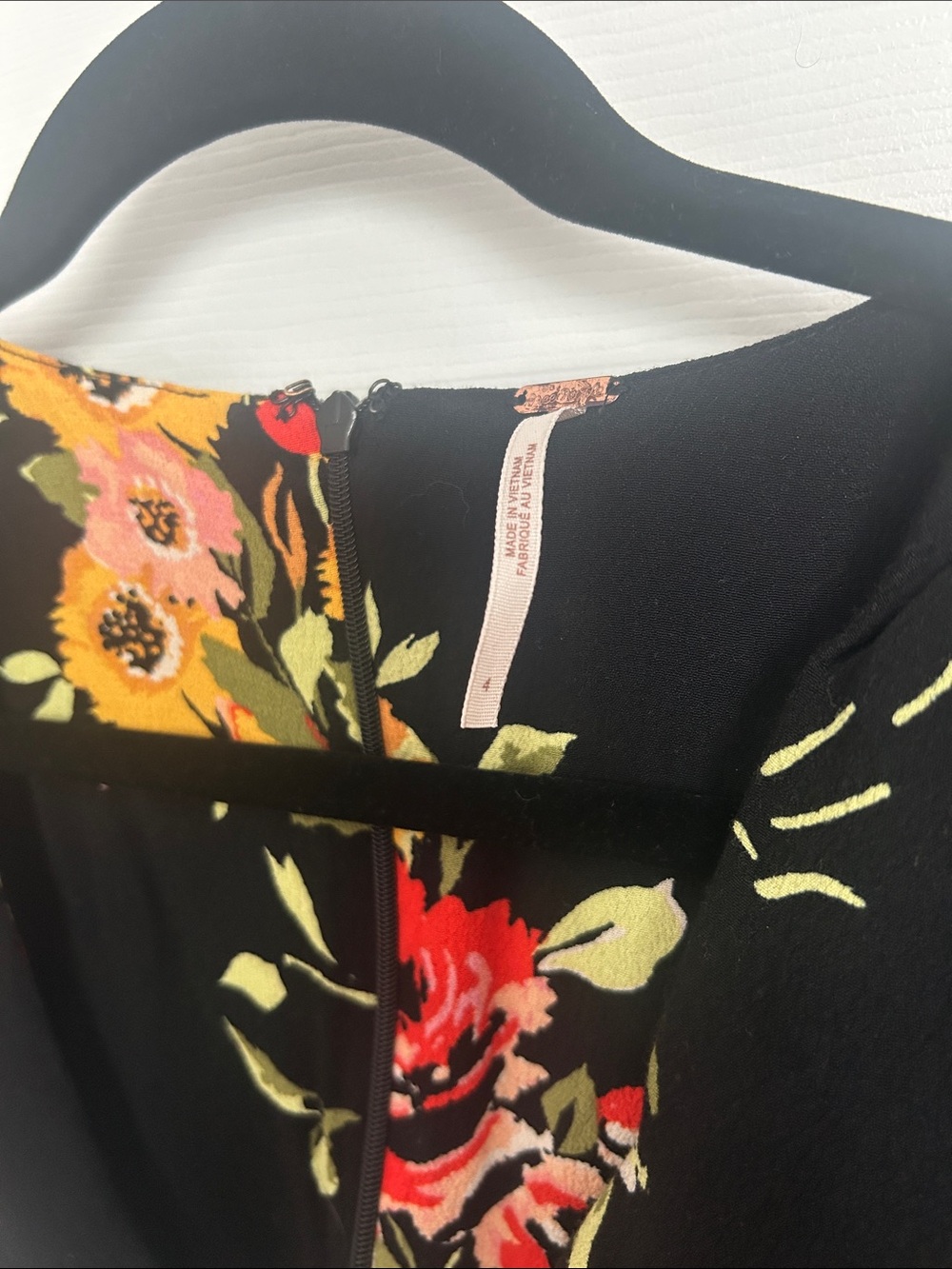 Free People Black Floral Mini Dress - Picture 2 of 4